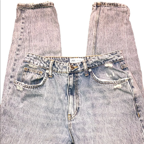 ZARA size 6 distressed MOM jeans - Picture 2 of 9